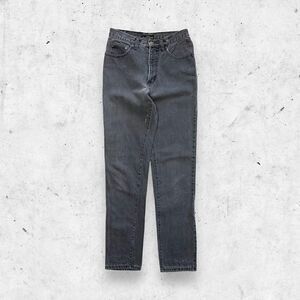 Vtg 90s Guess Jeans USA Black Jeans, Green Patch, USA Made, Tapered Slim 28 x 33